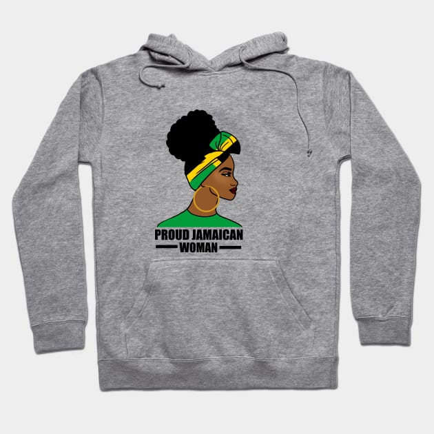 Proud Afro Jamaican Woman, Jamaica Flag Hoodie by dukito